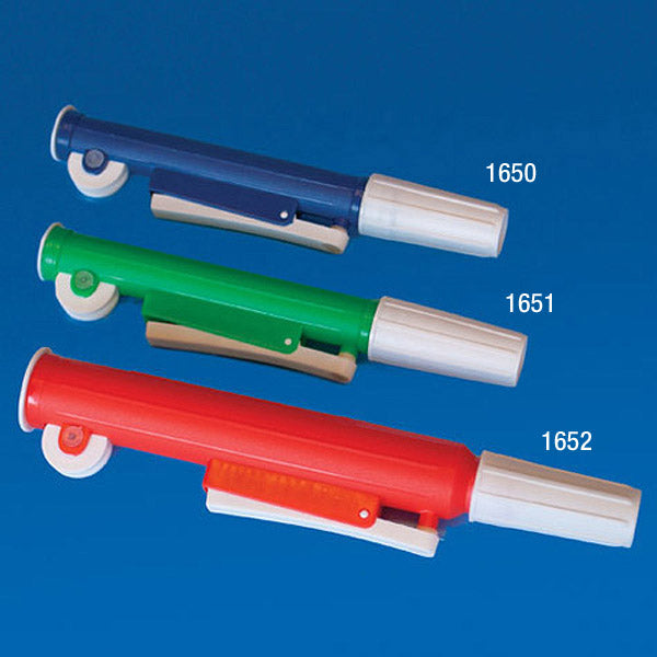 Globe Scientific 1652 Pipette Filler Quick-Release for up to 25mL Pipettes Red