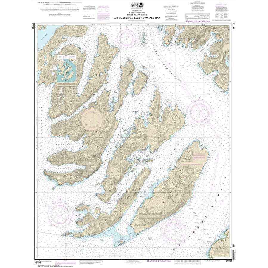 Paradise Clay NO_16702 HISTORICAL NOAA Chart Latouche Passage to Whale Bay