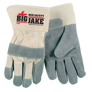 MCR Safety 1700M Big Jake® Premium Grade A+ Side Leather Leather Palm Work Gloves Sewn with DuPont™ Kevlar® 23/4 Inch Safety Cuff (1 DZ)