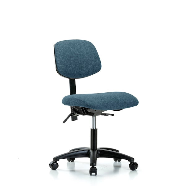 Blue Ridge Ergonomics FDHCH-RG-T1-A0-RC-F43 Rutledge Fabric Chair - Desk Height with Seat Tilt & Casters in Blue Fabric