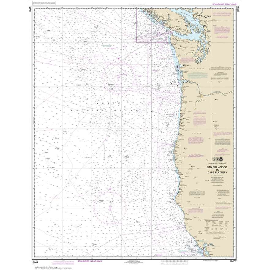 Paradise Clay NO_18007 HISTORICAL NOAA Chart San Francisco to Cape Flattery