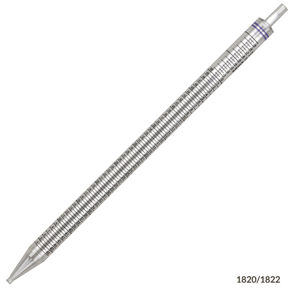Globe Scientific 1730 Serological Pipette 2mL PS Standard Tip 275mm STERILE Green Band 25/Pack 40 Packs/Unit