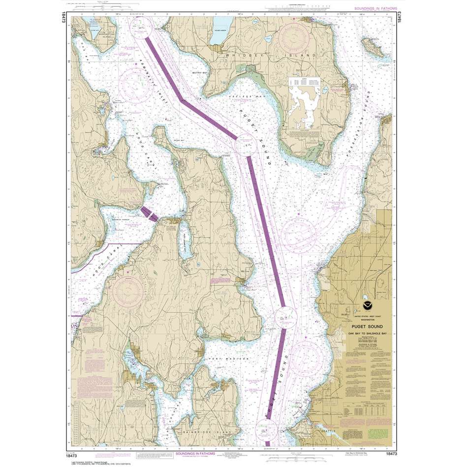 Paradise Clay NO_18473 HISTORICAL NOAA Chart Puget Sound-Oak Bay to Shilshole Bay