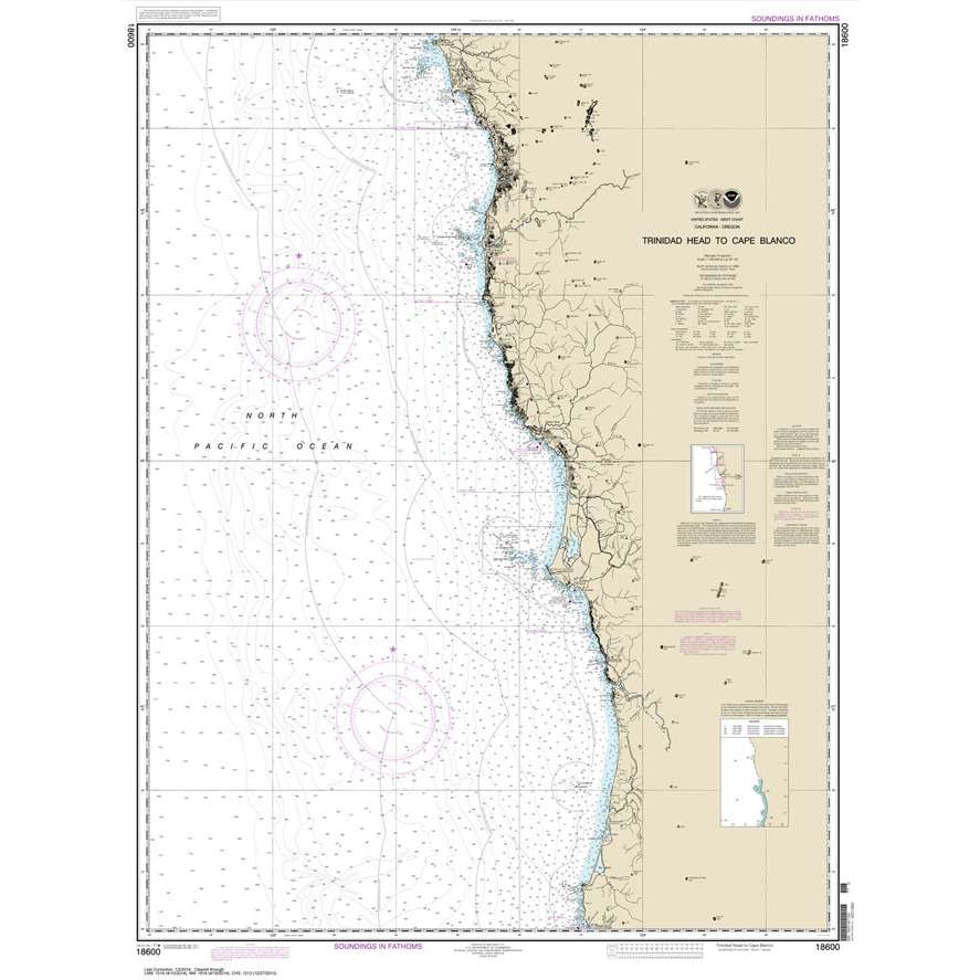 Paradise Clay NO_18600 HISTORICAL NOAA Chart Trinidad Head to Cape Blanco