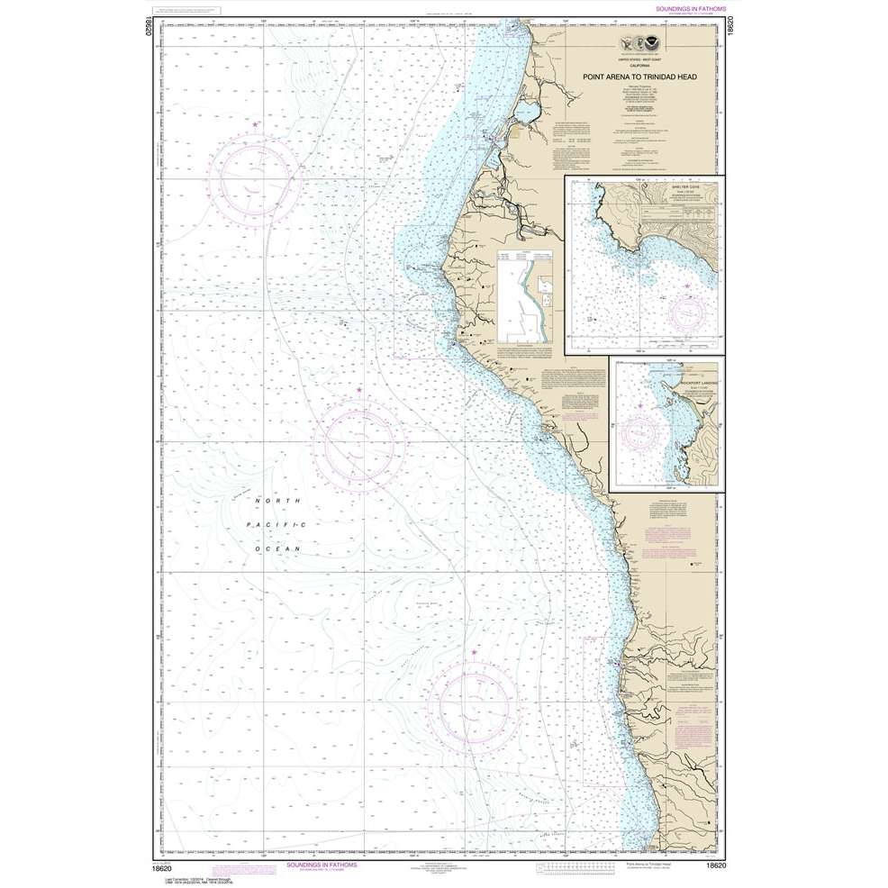 Paradise Clay NO_18620 HISTORICAL NOAA Chart Point Arena to Trinidad Head;Rockport Landing;Shelter Cove