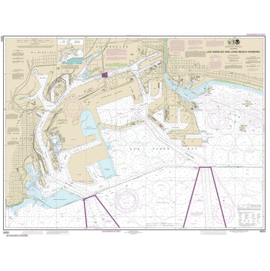 Paradise Clay NO_18751 HISTORICAL NOAA Chart Los Angeles and Long Beach Harbors