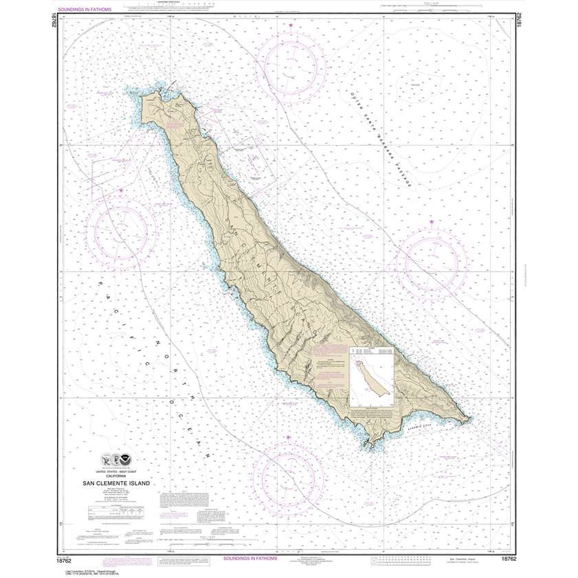 Paradise Clay NO_18762 HISTORICAL NOAA Chart San Clemente Island