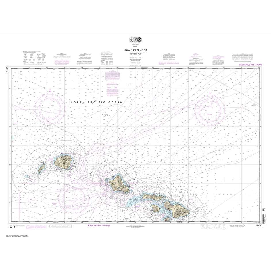 Paradise Clay NO_19013 HISTORICAL NOAA Chart Hawai'ian Islands northern part