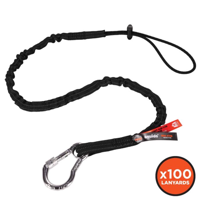 Ergodyne 19204 Squids 3100 Tool Lanyard - Carabiner and Cinch Loop - 10lbs