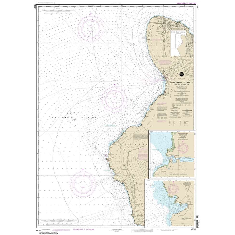 Paradise Clay NO_19327 HISTORICAL NOAA Chart West Coast of Hawai'i Cook Point to Upolu Point;Keauhou Bay;Honokohau Harbor