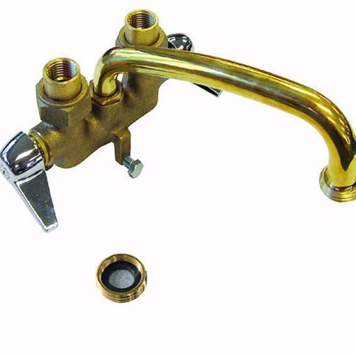 Jones Stephens 1828010 Rough Brass Two Handle Laundry Tray Faucet, Top Supply