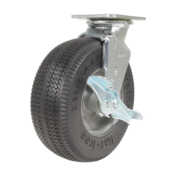 Vestil CST-F-8X3FM-SWB Flat-Free Swivel With Brake Caster 8 In. Diameter x 2 In. Width 275 Lb. Capacity Black/Gray