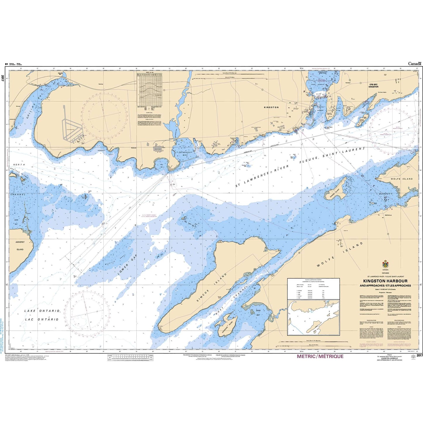 Paradise Clay CAN2017 CHS Chart Kingston Harbour and Approaches/et les approches