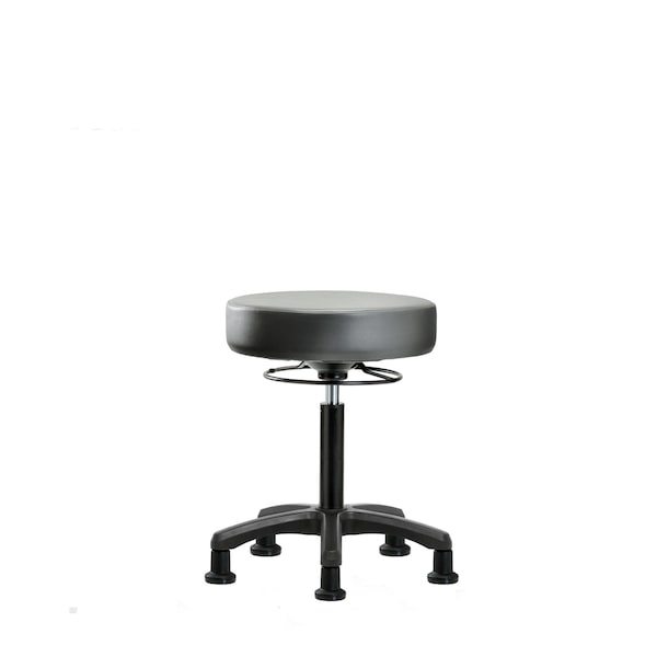 Blue Ridge Ergonomics VMBMS-RG-NF-RG-8840 Vinyl Mini-Stool - Medium Bench Height with Stationary Glides in Sterling Supernova™ Vinyl