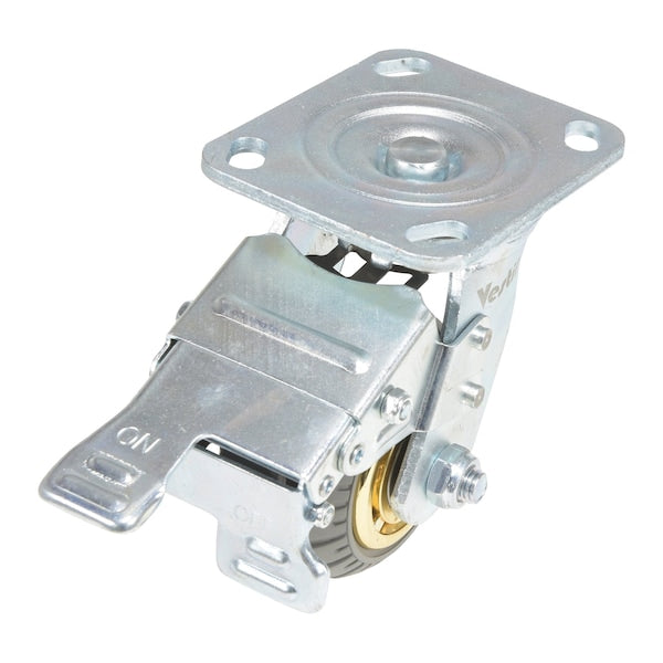 Vestil CST-VE-4X2FF-SWTB Flat-Free Swivel With Total Brake Caster 4 In. Diameter x 2 In. Width 440 lb Dark Gray