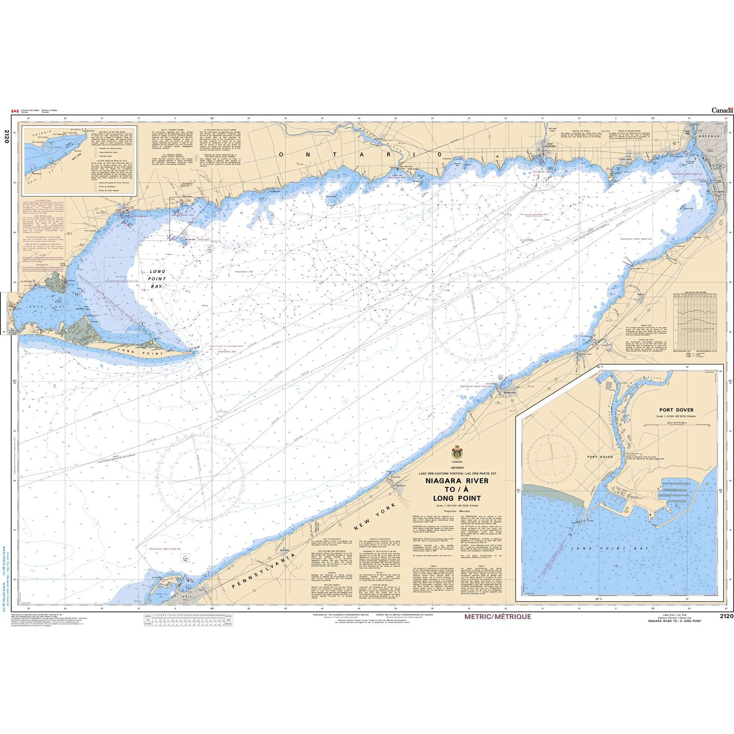Paradise Clay CAN2120 CHS Chart Niagara River to/ Long Point