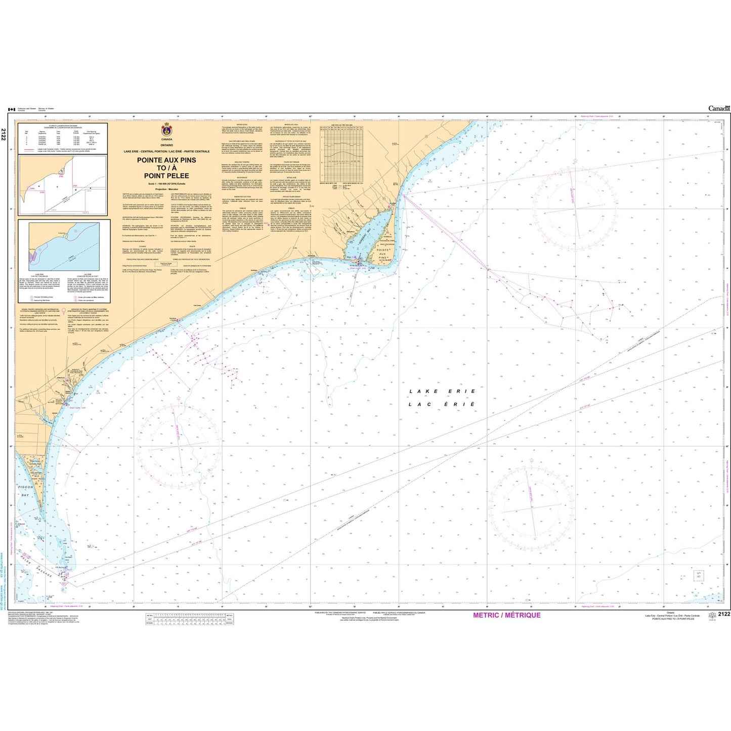 Paradise Clay CAN2122 CHS Chart Pointe aux Pins to/ Point Pelee
