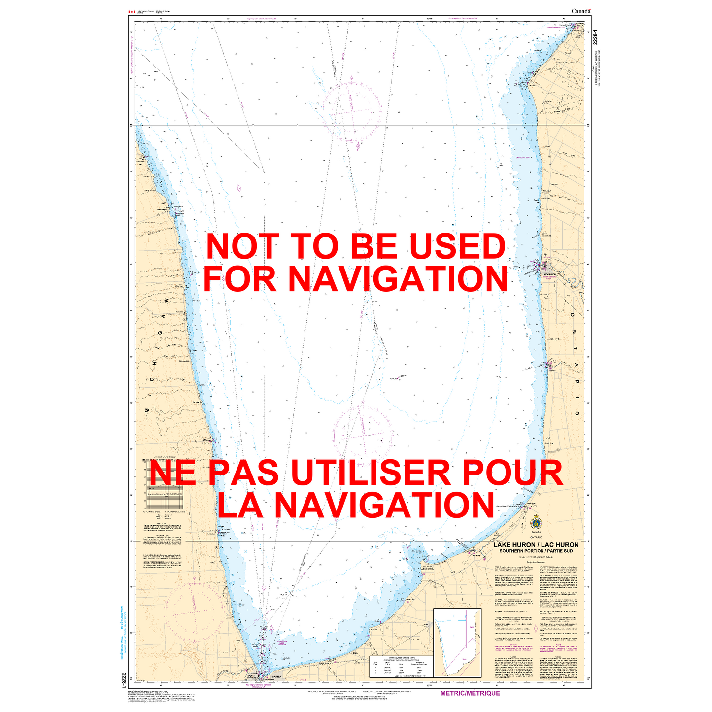 Paradise Clay CAN2228 CHS Chart Lake Huron/Lac Huron (Southern Portion/Partie sud)