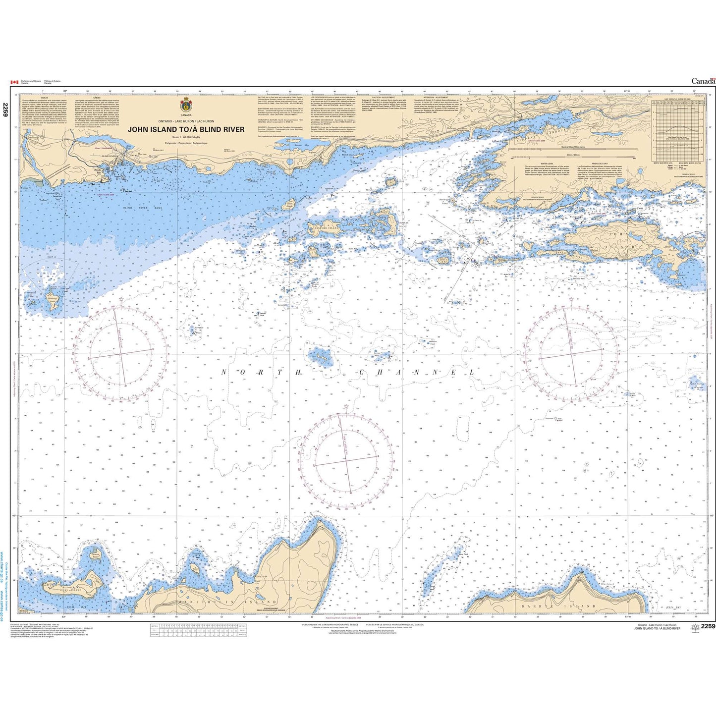 Paradise Clay CAN2259 CHS Chart John Island to/ Blind River
