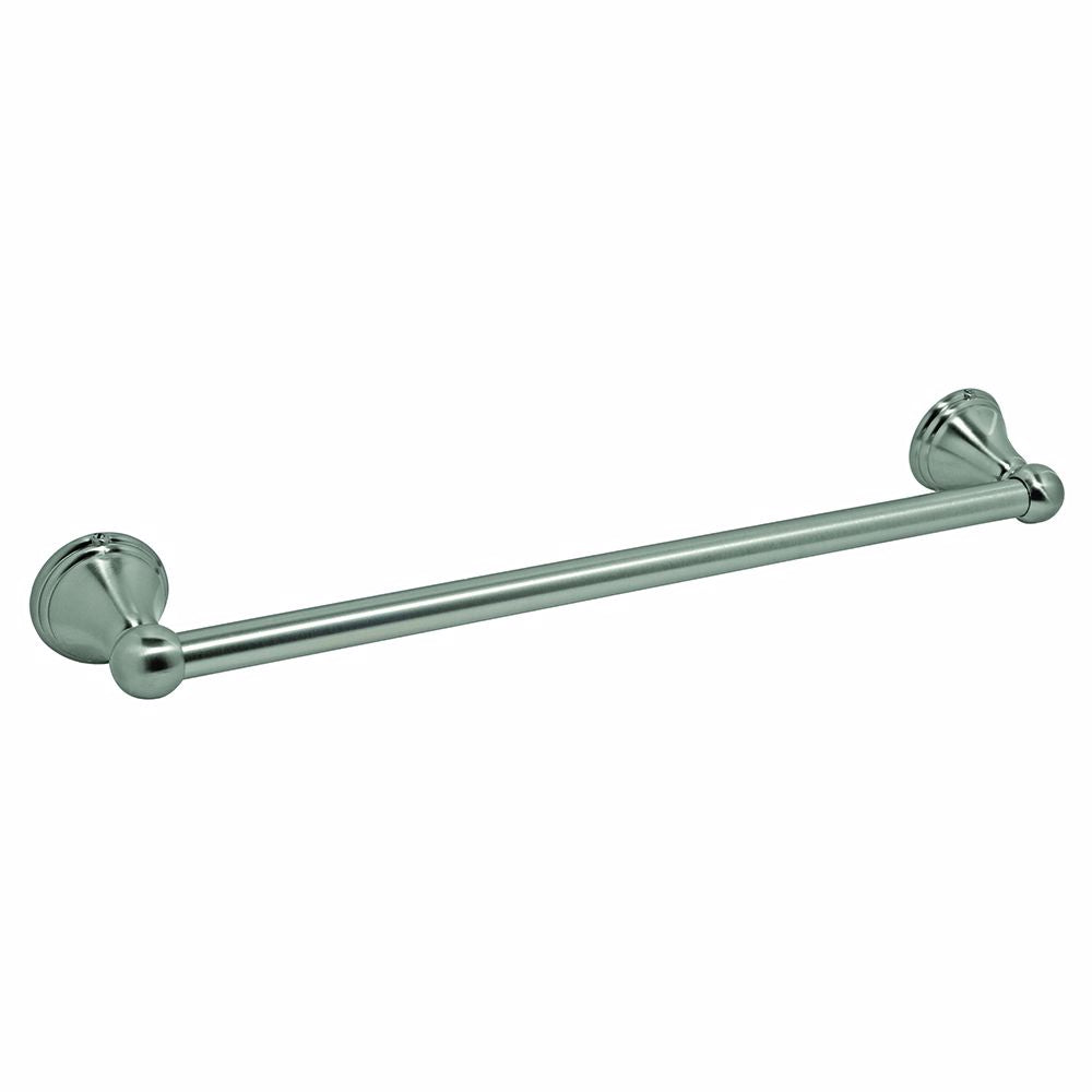 Jones Stephens 97311 24" Brushed Nickel Concealed Mount Towel Bar with Bell Posts