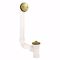 Jones Stephens B07148 Polished Brass Two-Hole Friction Lift Bath Waste Kit, Direct T-Waste Full Kit, White Plastic