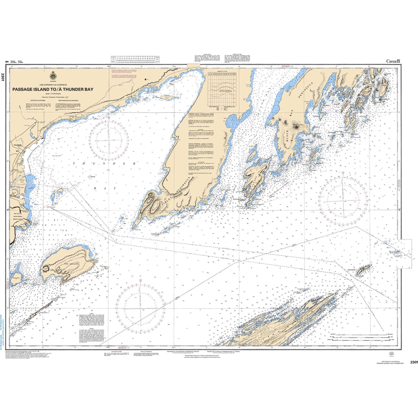 Paradise Clay CAN2301 CHS Chart Passage Island to/ Thunder Bay