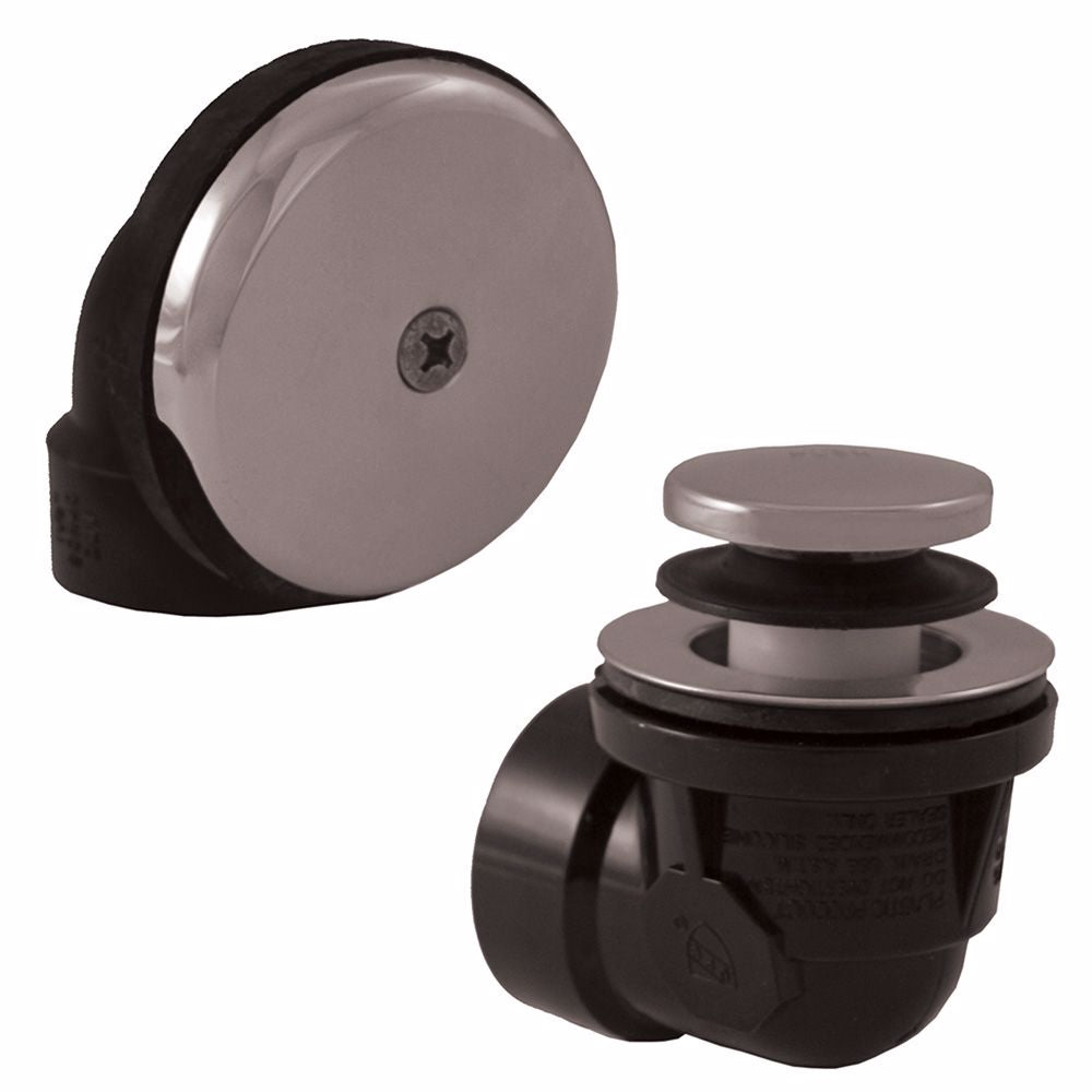 Jones Stephens B07013 Chrome Plated One-Hole Toe Touch Bath Waste Kit, Standard Half Kit, Black Plastic