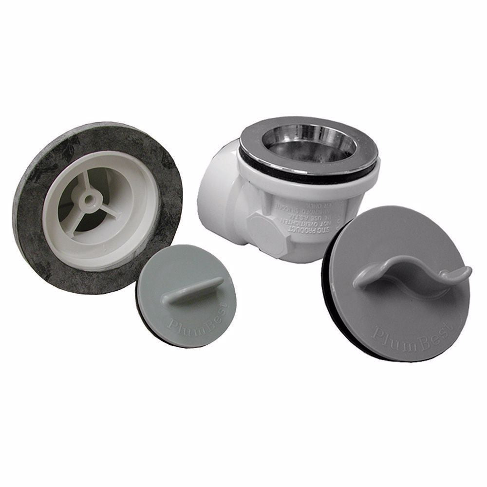 Jones Stephens B07070 Chrome Plated One-Hole Rough-In Bath Waste Kit with Lift and Turn Drain and Test Kit, PVC