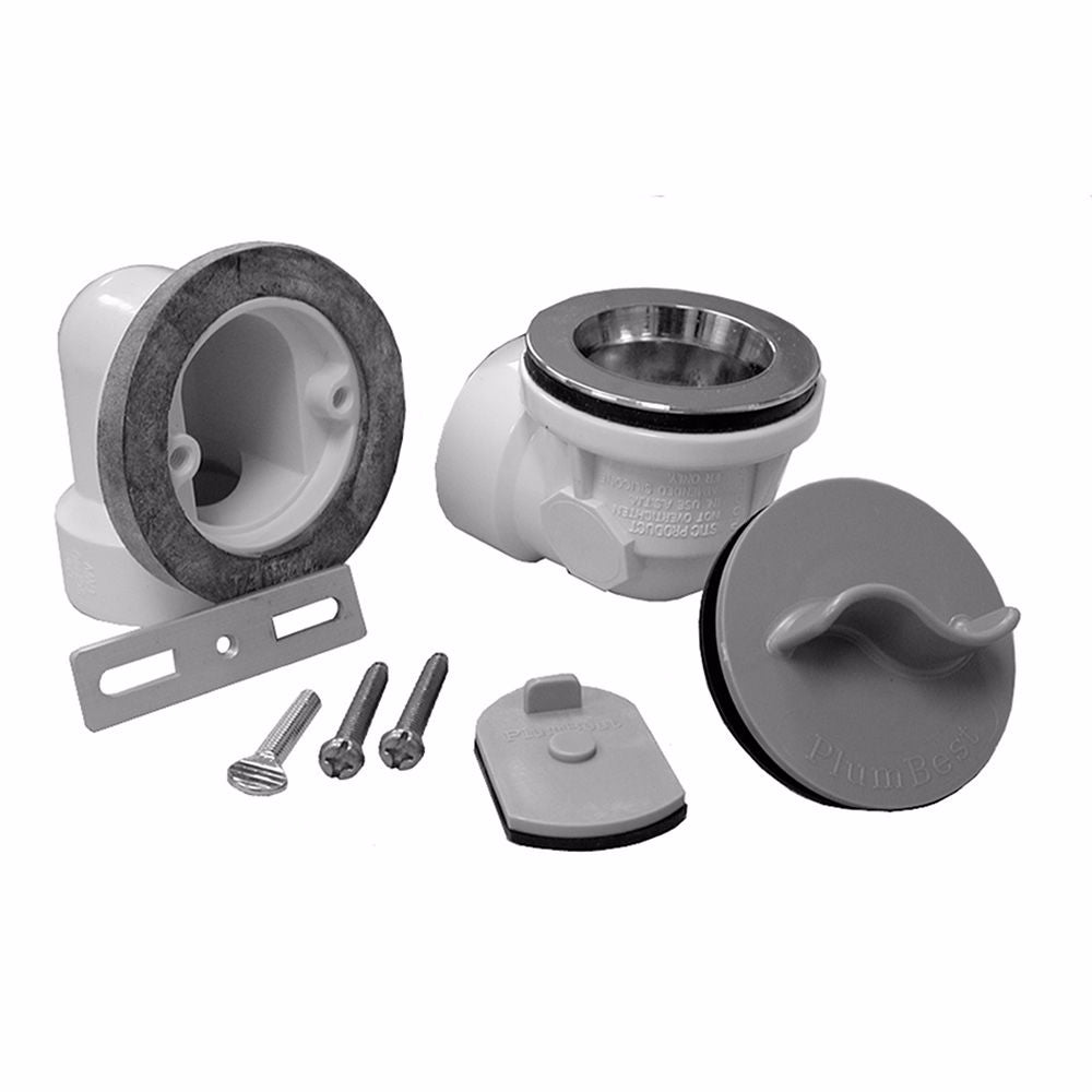 Jones Stephens B07170 Chrome Plated Two-Hole Rough-In Bath Waste Kit with Lift and Turn Drain and Test Kit, PVC