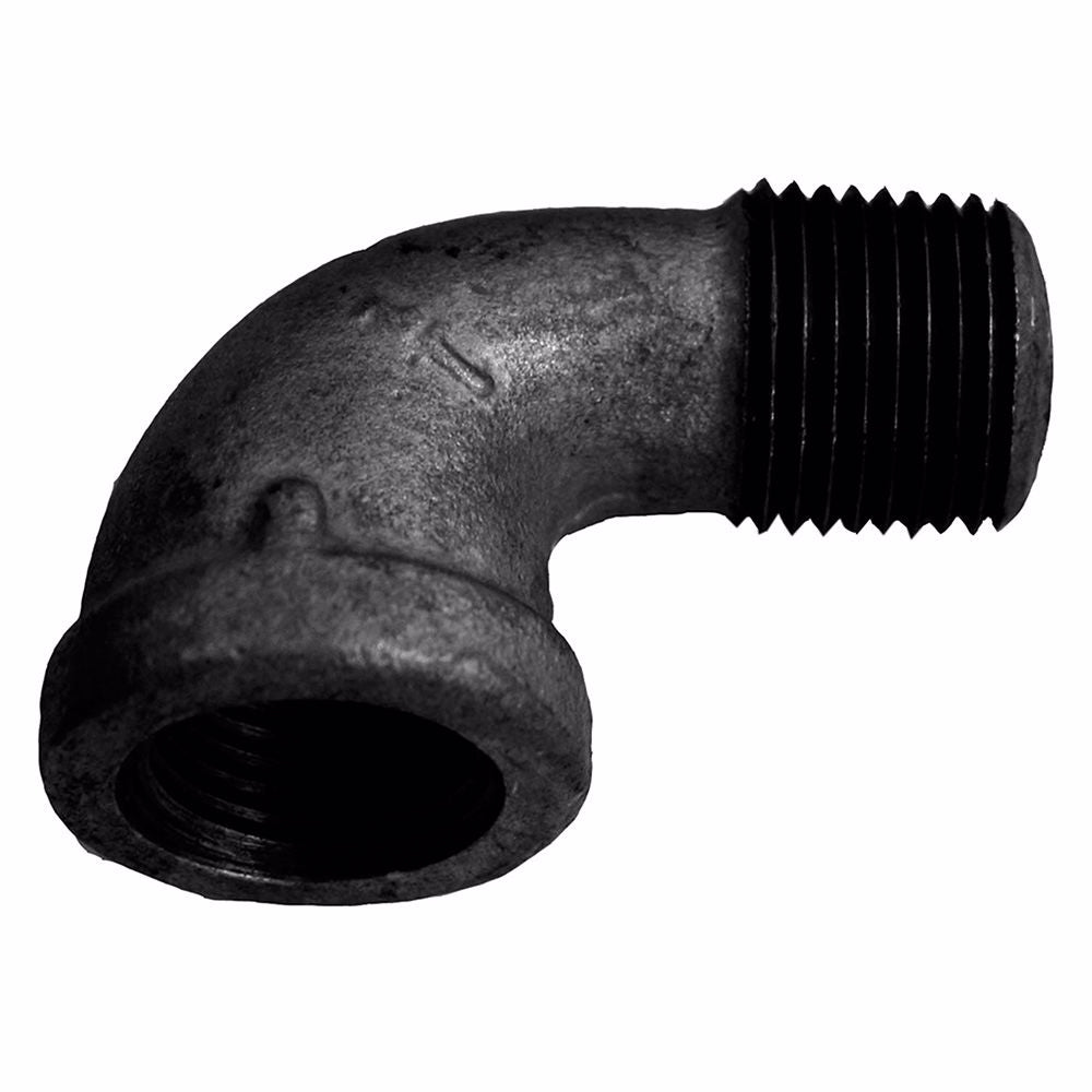 Jones Stephens B2540001 1/8" Black Iron 90° Street Elbow, Banded