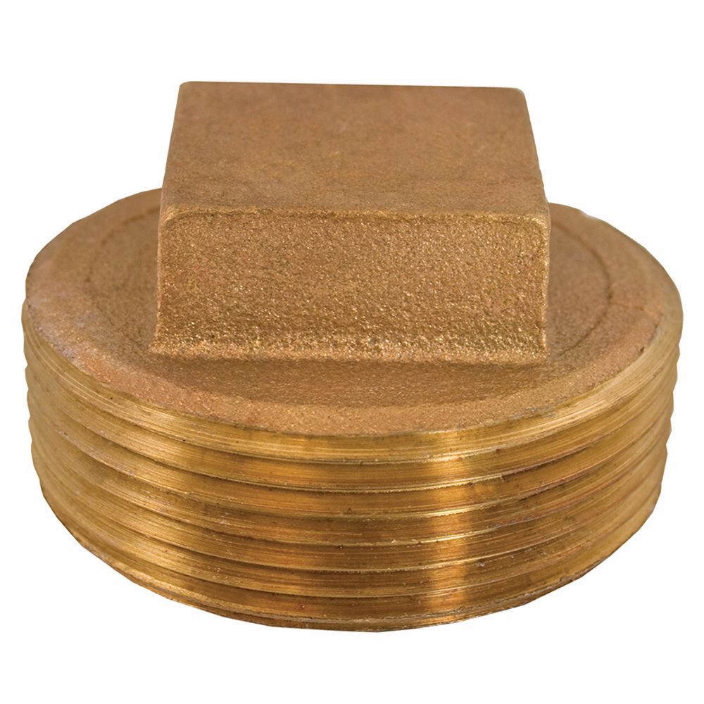 Jones Stephens B74289LF 2" Bronze Cored Plug with Square Head