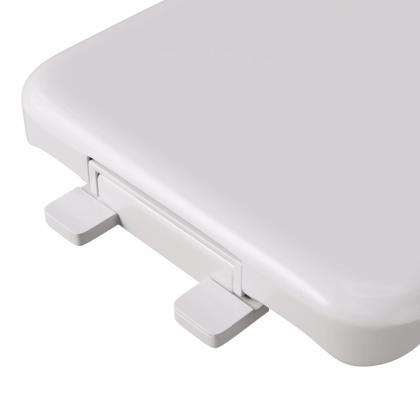 Jones Stephens C1050S00 White Square Front Plastic Toilet Seat, Closed Front with Cover to fit Eljer® Emblem, Slow-Close, Elongated