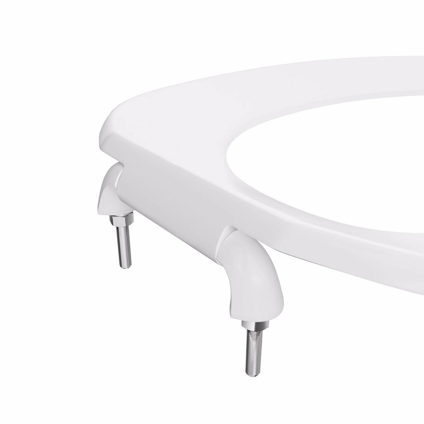 Jones Stephens C105C00 White Plastic Toilet Seat, Open Front less Cover, Check Hinges, Round