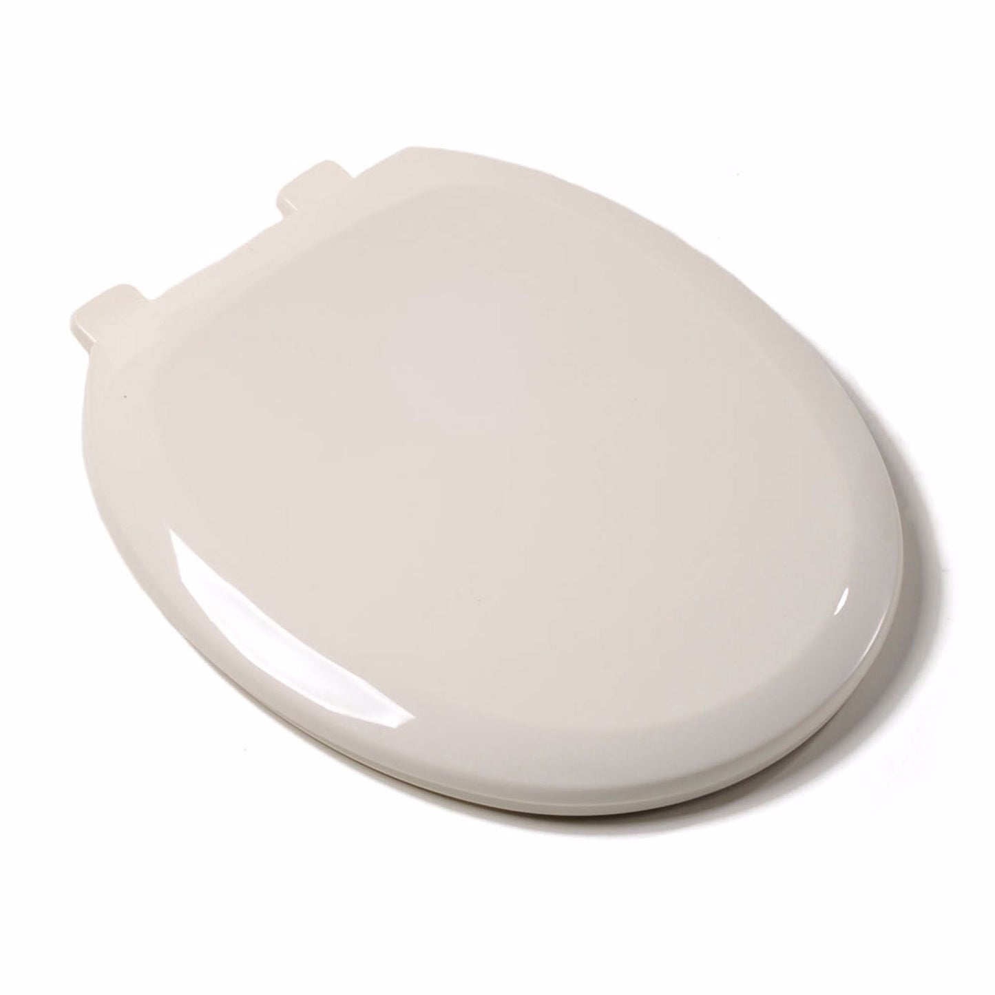 Jones Stephens C1606S02 Biscuit Premium Plastic Toilet Seat, Closed Front with Cover, Slow-Close and QuicKlean® Hinges, Round