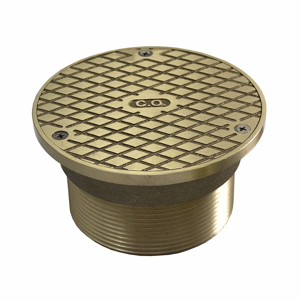 Jones Stephens C37810 3-1/2" Metal Heavy Duty Cleanout Spud with 5" Nickel Bronze Round Cover
