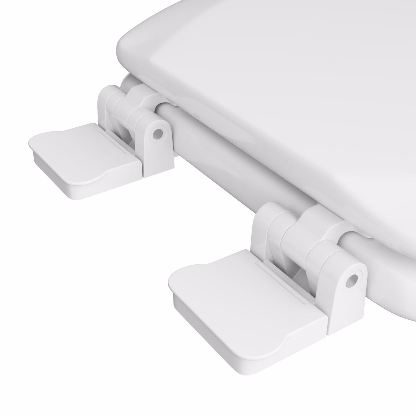 Jones Stephens C3B4E300AM White Premium Molded Wood Toilet Seat, Closed Front with Cover, QuicKlean®, Elongated