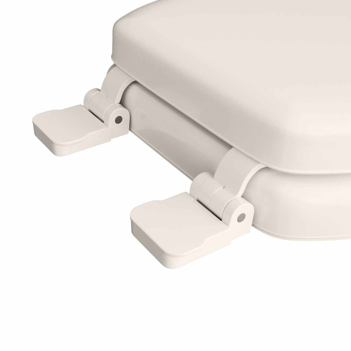 Jones Stephens C3B5R201 Bone Soft Toilet Seat, Closed Front with Cover, QuicKlean® Hinges, Round