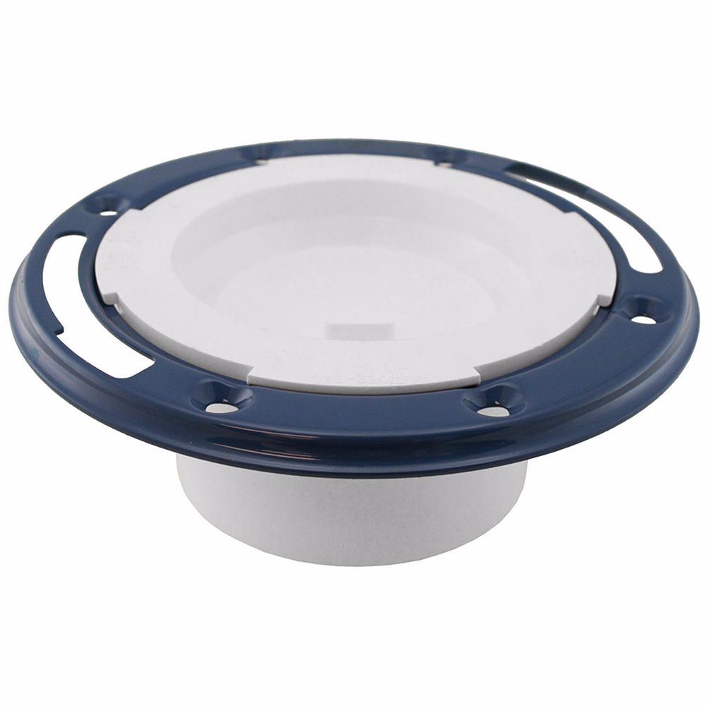 Jones Stephens C52400 4" PVC Closet Flange with Metal Ring and Knockout