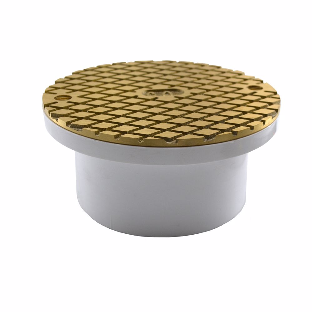 Jones Stephens C60060 3" x 4" PVC General Purpose Access Fitting with 5" Polished Brass Cover