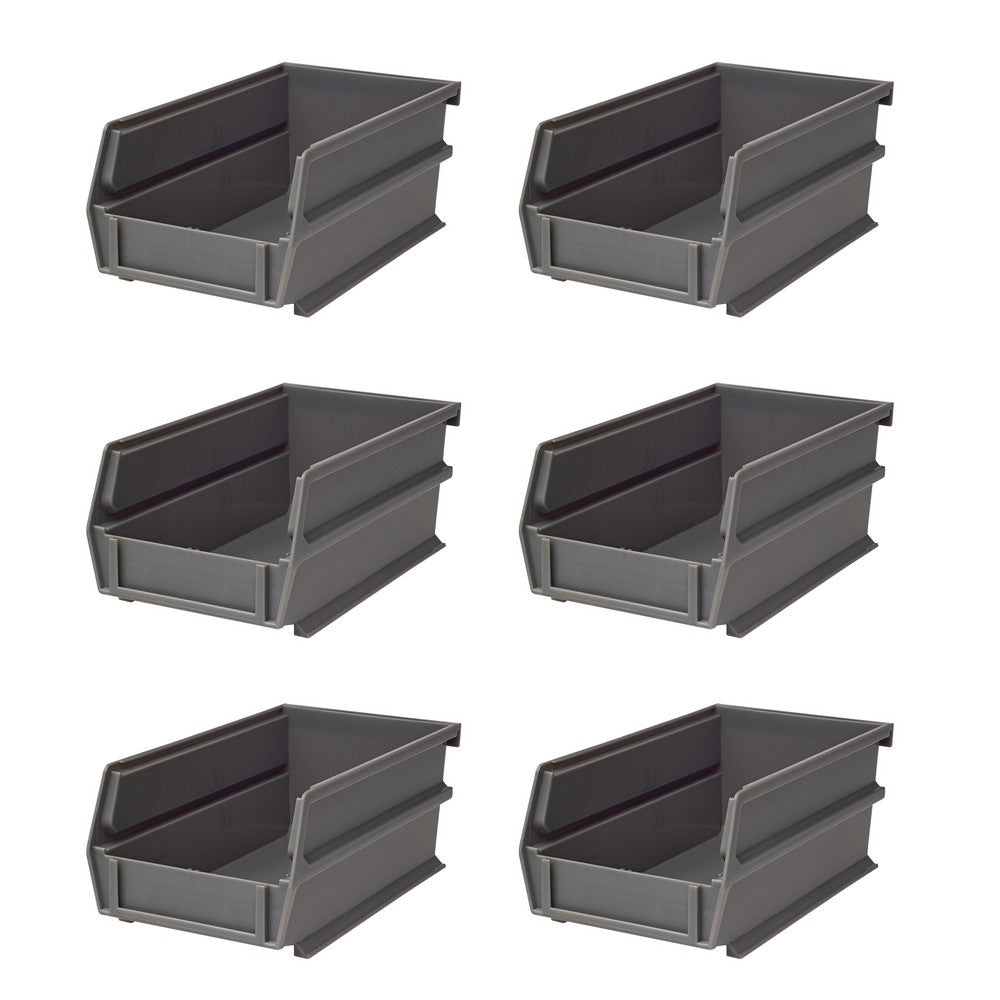 Triton Products 3-220GR-6 7-3/8"Lx4-1/8"Wx3"H Gray Bin 6 CT
