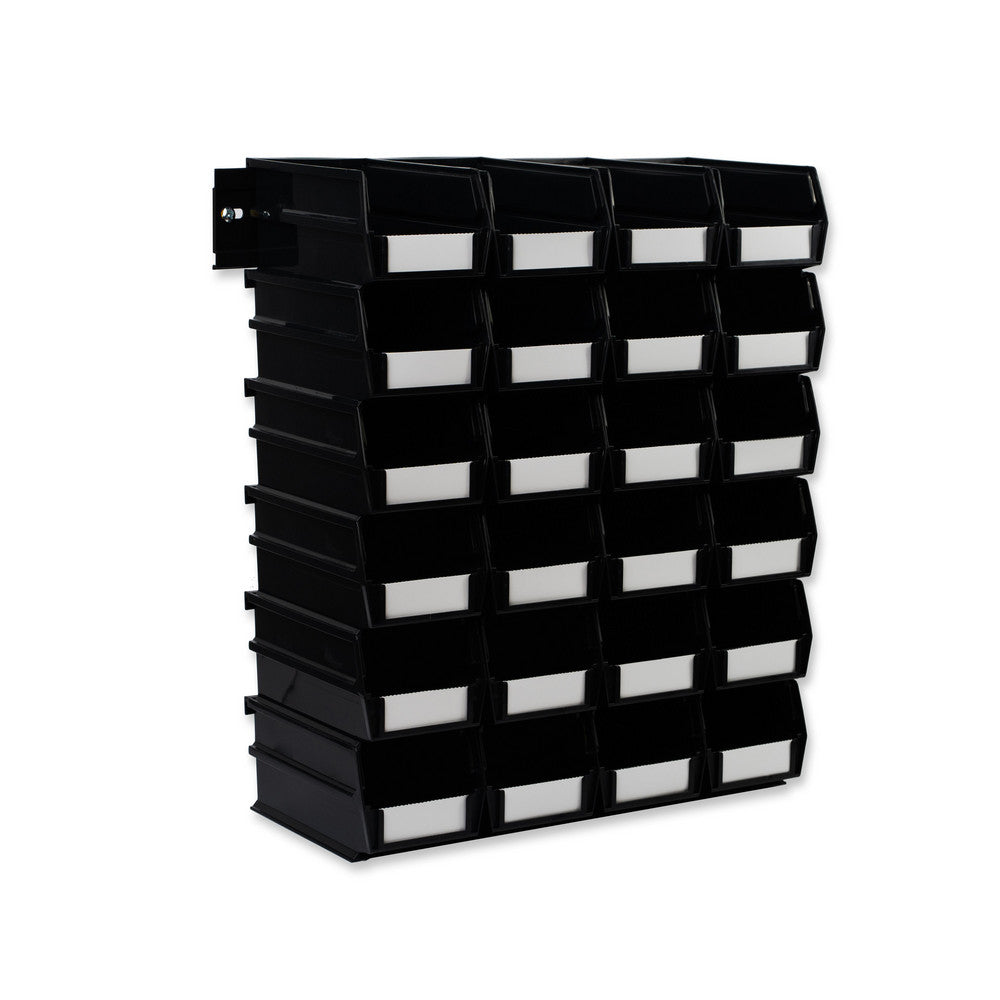 Triton Products 3-220BKWS Wall Storage-Med Black Bins/Rails 26 CT