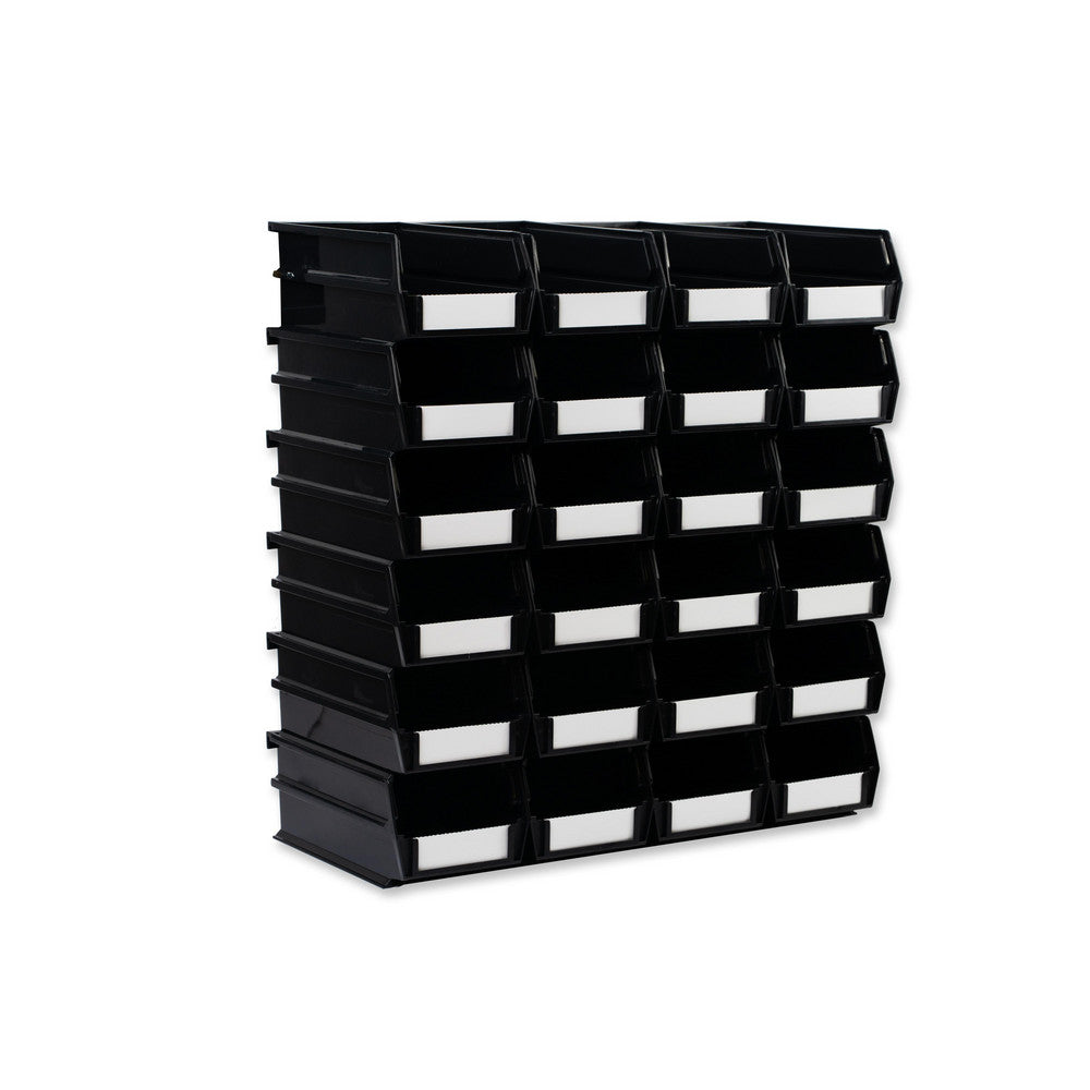 Triton Products 3-220BK 7-3/8" L x 4-1/8" W x 3" H Black Bin 24 CT