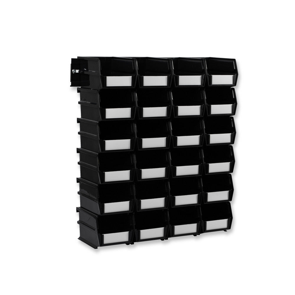 Triton Products 3-210BKWS Wall Storage - Sm Black Bins/Rails 26 CT