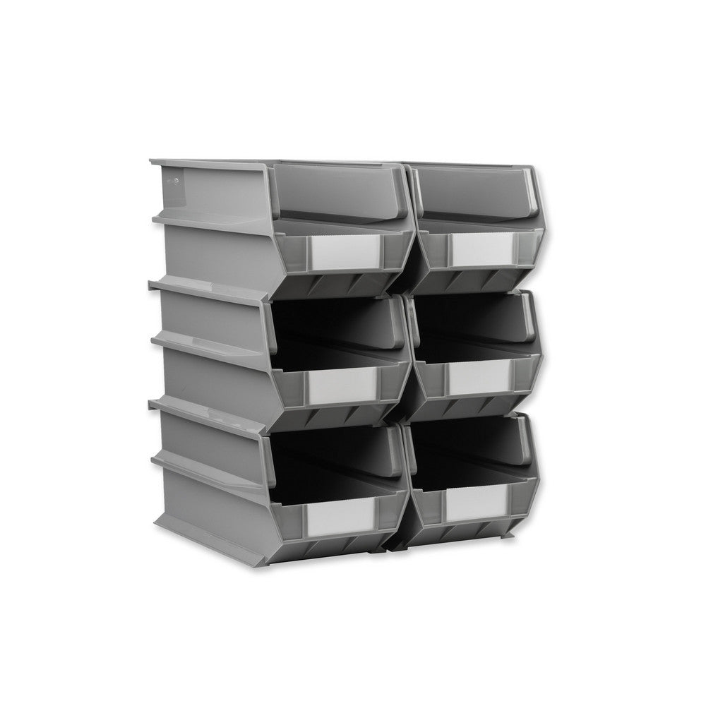 Triton Products 3-240GR 14-3/4" L x 8-1/4" W x 7" H Gray Bin 6 CT