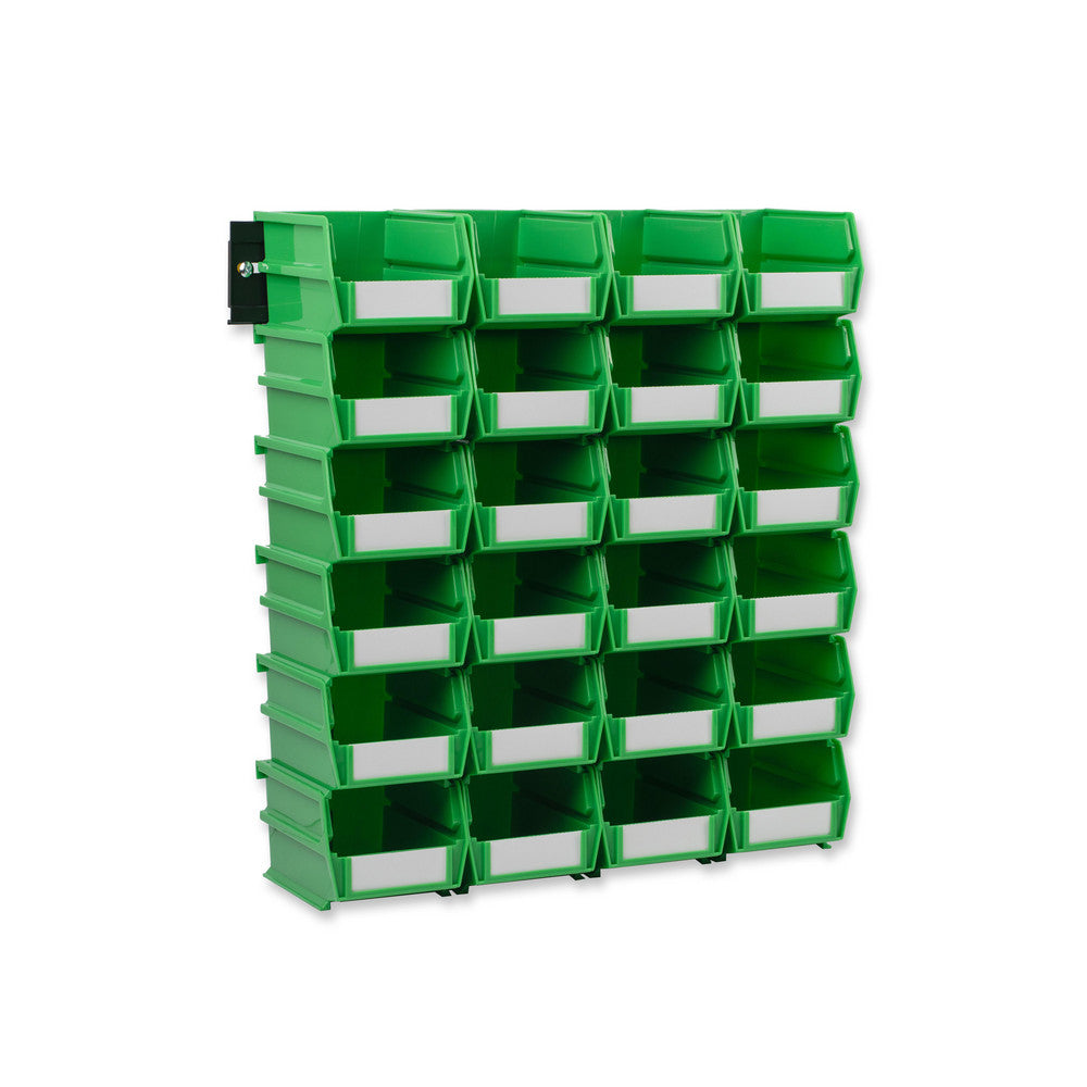 Triton Products 3-210GRNWS Wall Storage - Sm Green Bins/Rails 26 CT