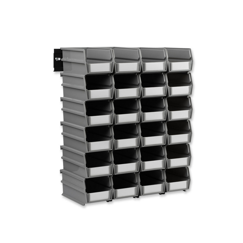 Triton Products 3-220GRWS Wall Storage-Med Gray Bins/Rails 26 CT