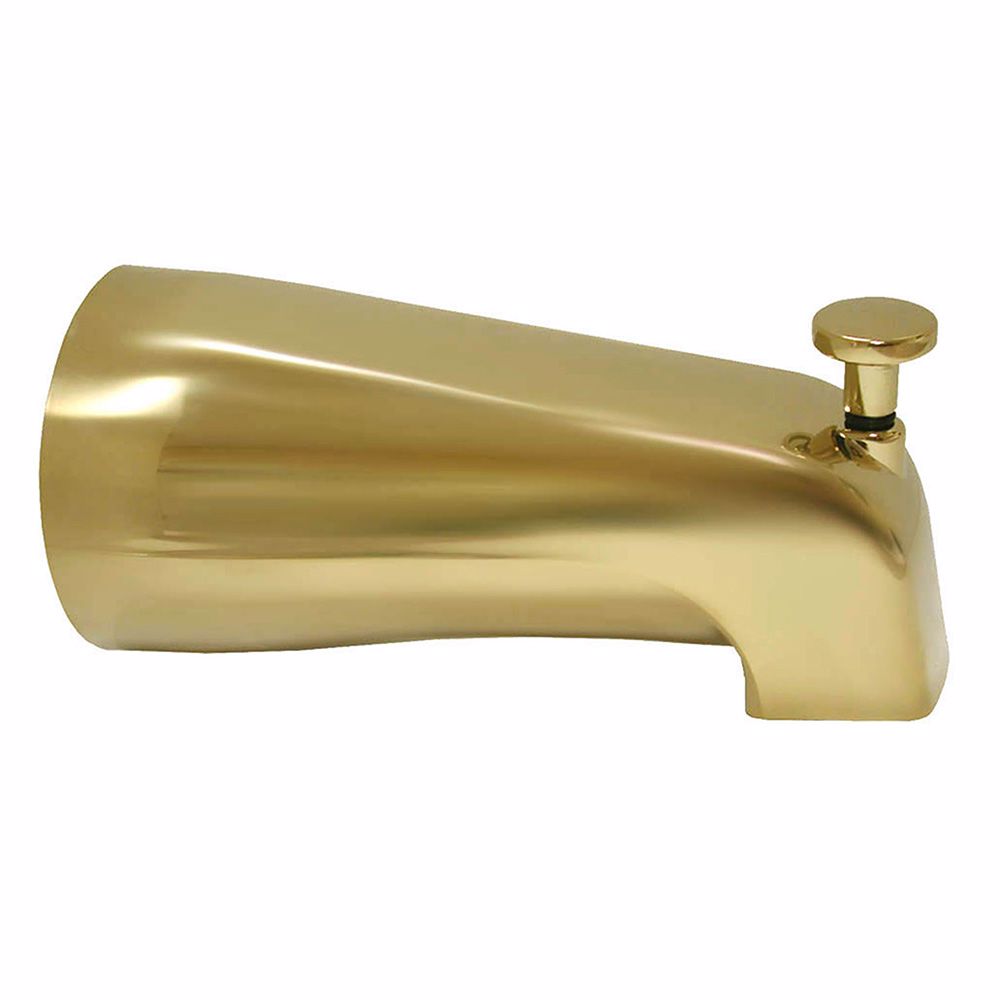 Jones Stephens D03004 Polished Brass PVD 1/2" CTS Slip-On Diverter Spout with HEX Key Base Connection