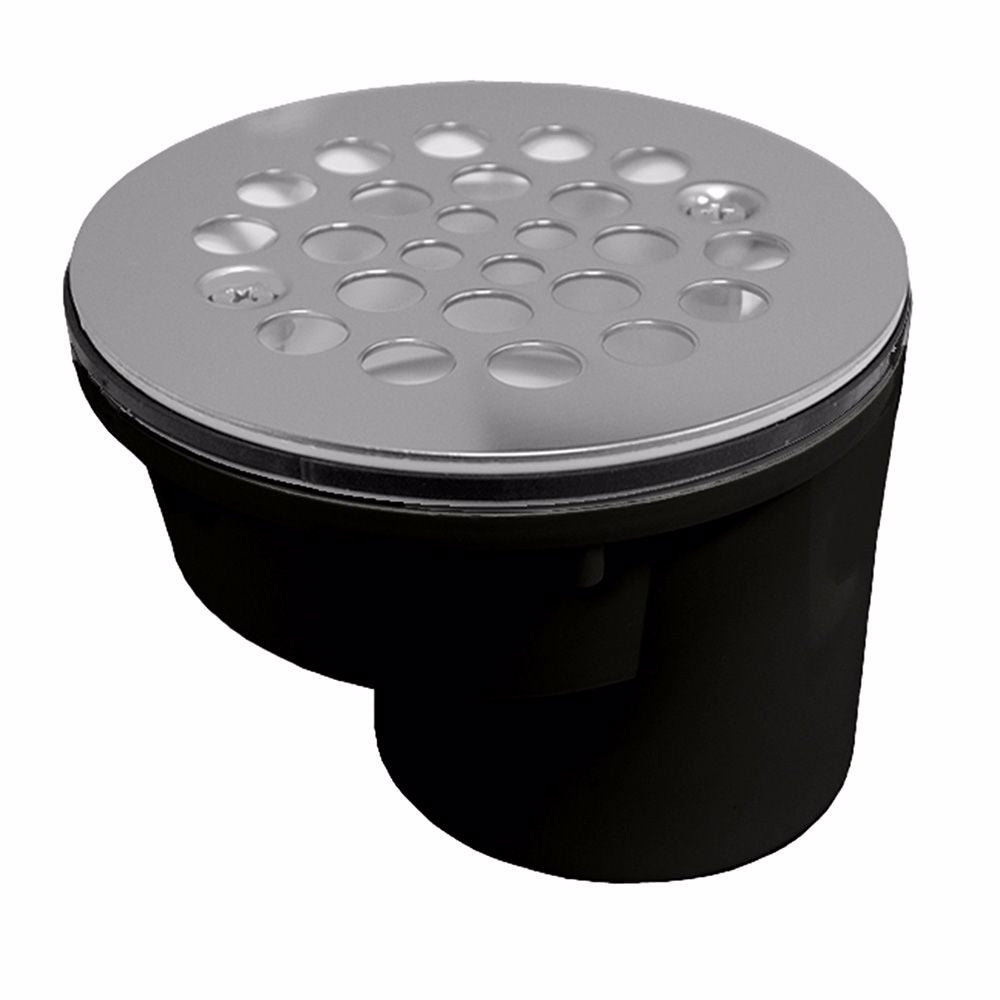 Jones Stephens D41601 2" Offset ABS Shower Stall Drain with Receptor Base and Stainless Steel Strainer