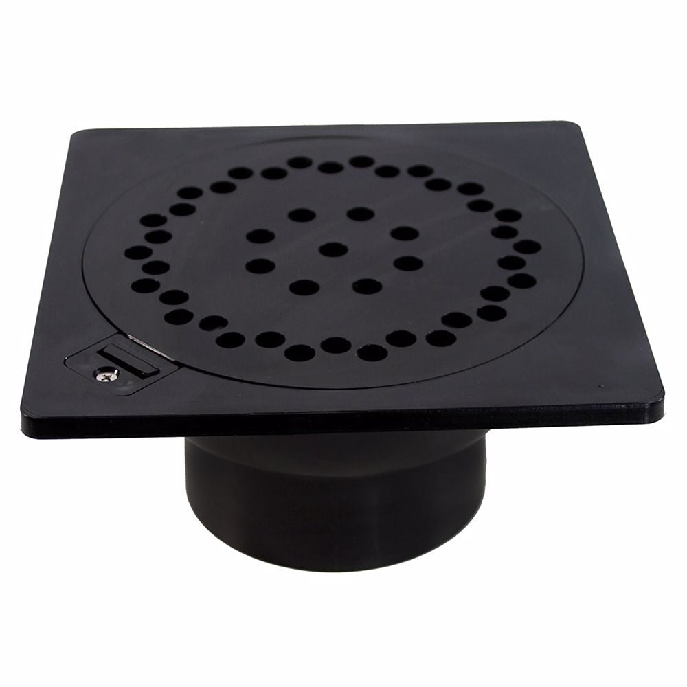 Jones Stephens D42029 9" x 9" Square ABS Utility Drain with 4" Hub