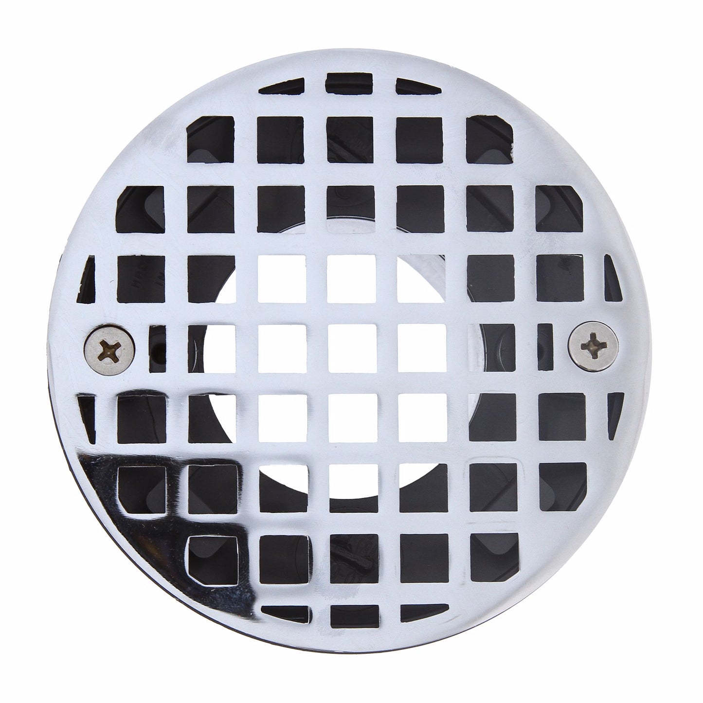 Jones Stephens D50011 2" x 3" PVC Shower Drain with 2" PVC Spud and 4" Round Chrome Plated Cast Strainer